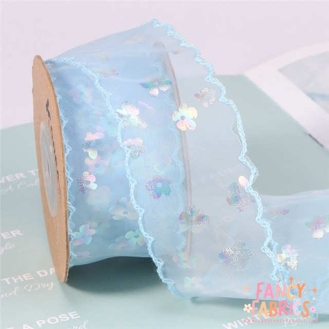 Spring Floral (Holo) | 1.5" Moon Ribbon | Ready To Ship