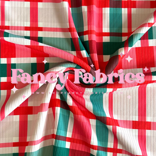 Christmas Plaid | 6x6 Scaling | Skinny Rib