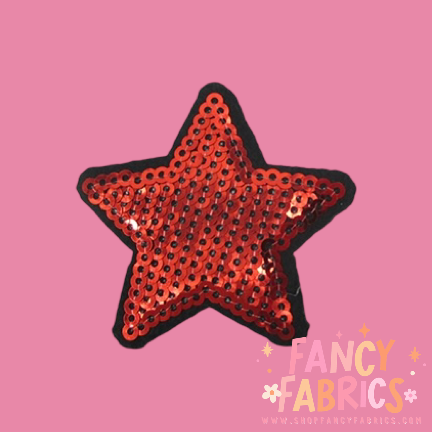 Red | Sequin Star | Iron On Patch