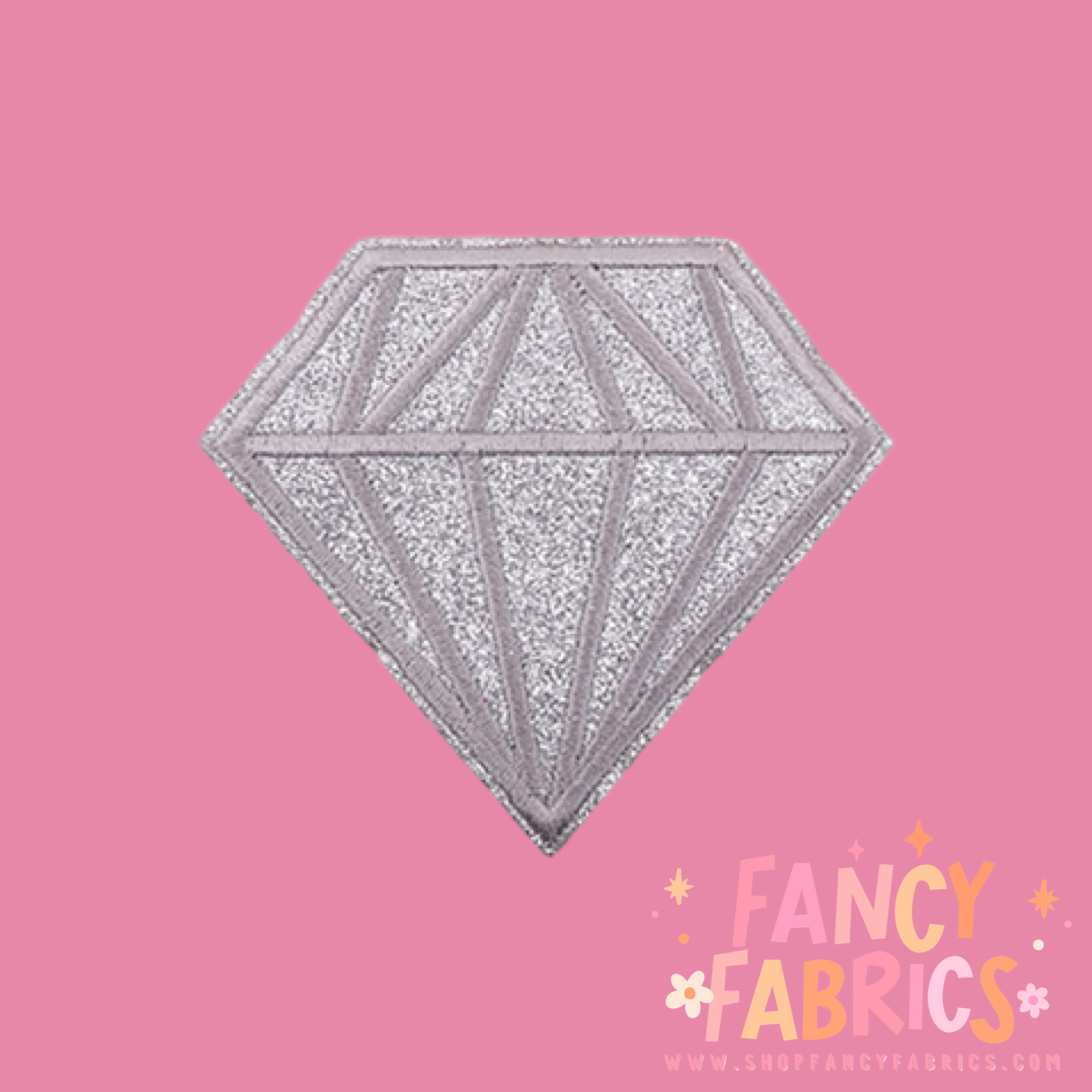 Silver Diamond | Iron On Patch