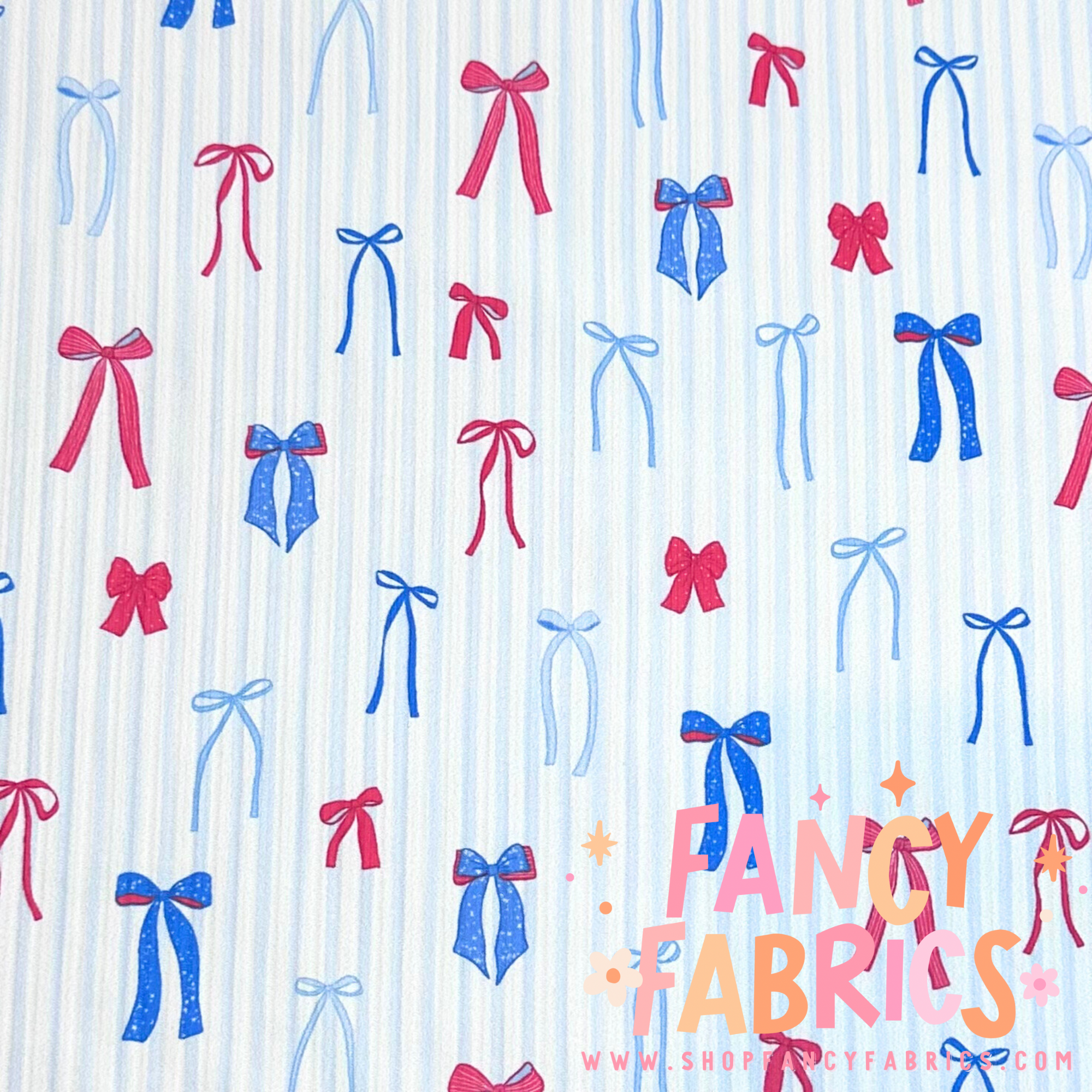 Dainty 4th Bows | 6x6 Scaling | Skinny Rib | Ready To Ship