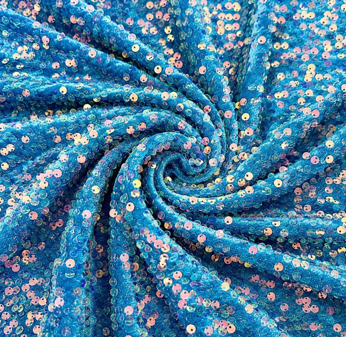 Pacific Blue | Stretch Sequin Velvet | Ready to Ship