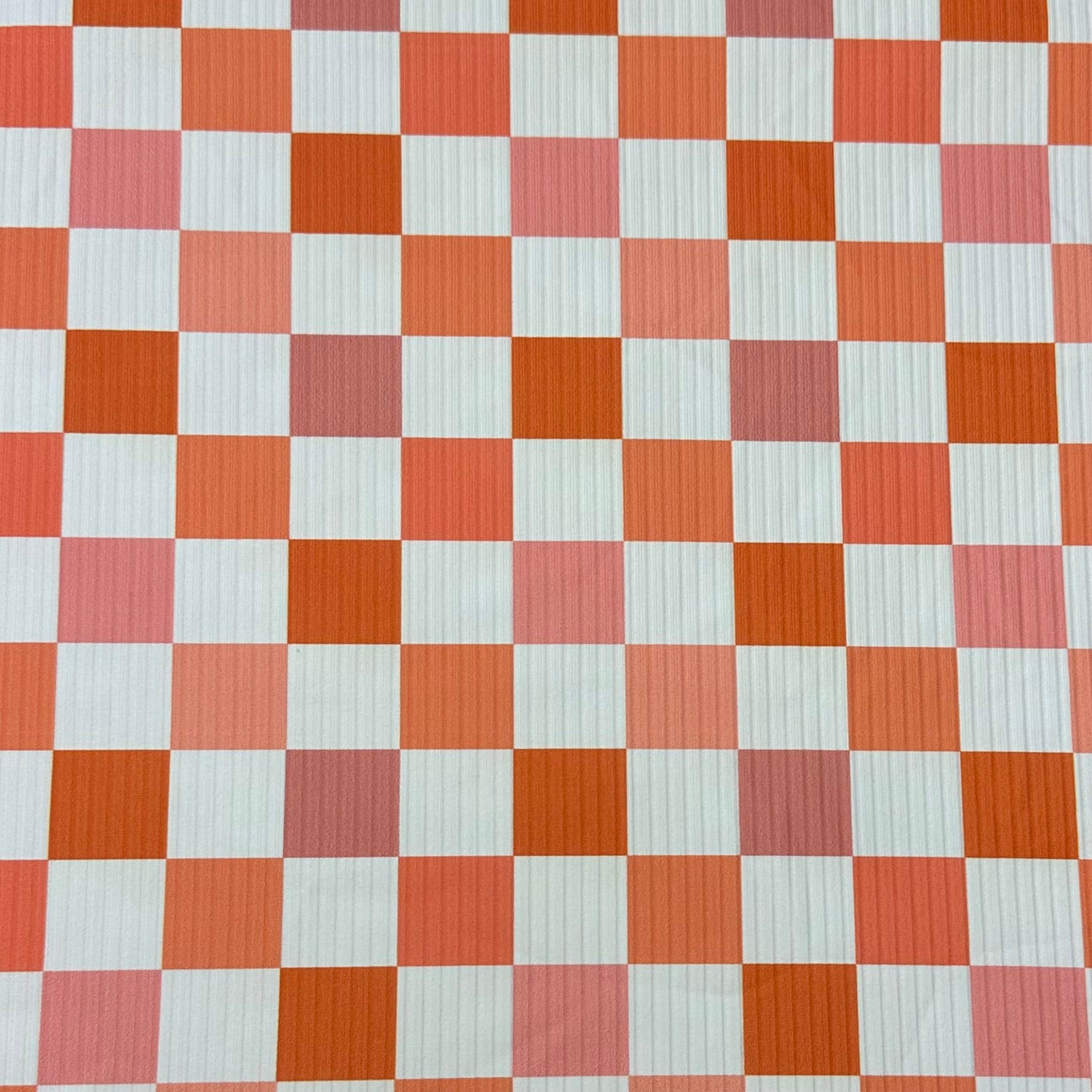 Orange Checkers | 8x8 Scaling | Skinny Rib | Ready To Ship
