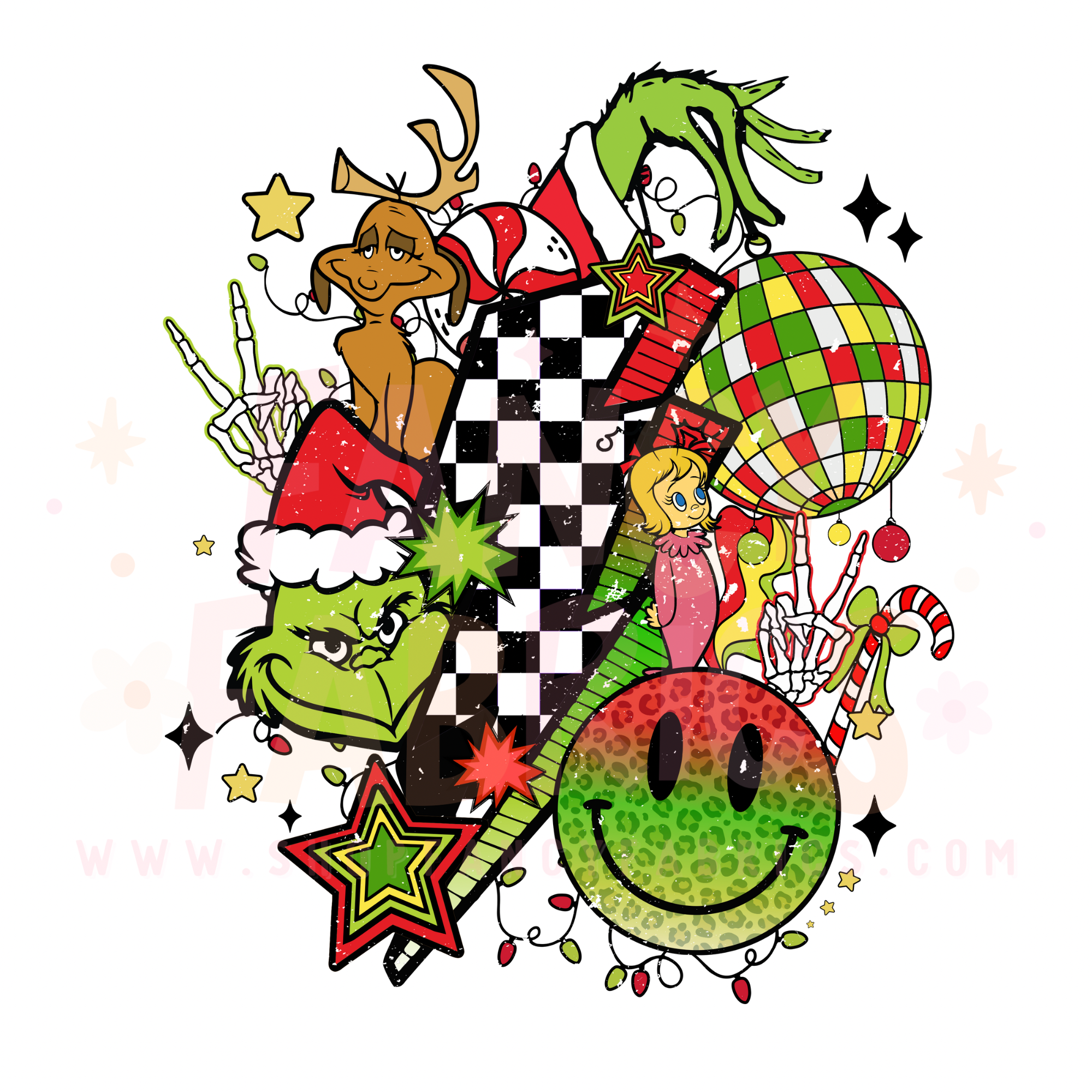 Grinch Lightning | Toddler Size | DTF Transfer