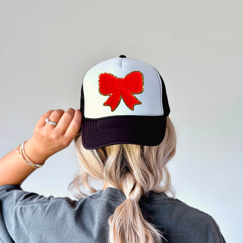 Red Glitter Bow | Iron On Patch