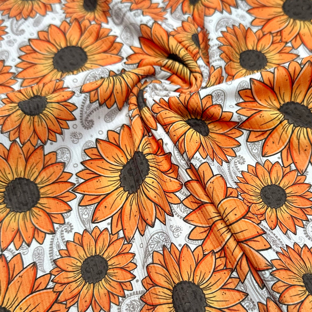 Paisley Sunflowers | 6x6 Scaling | Skinny Rib | Ready To Ship