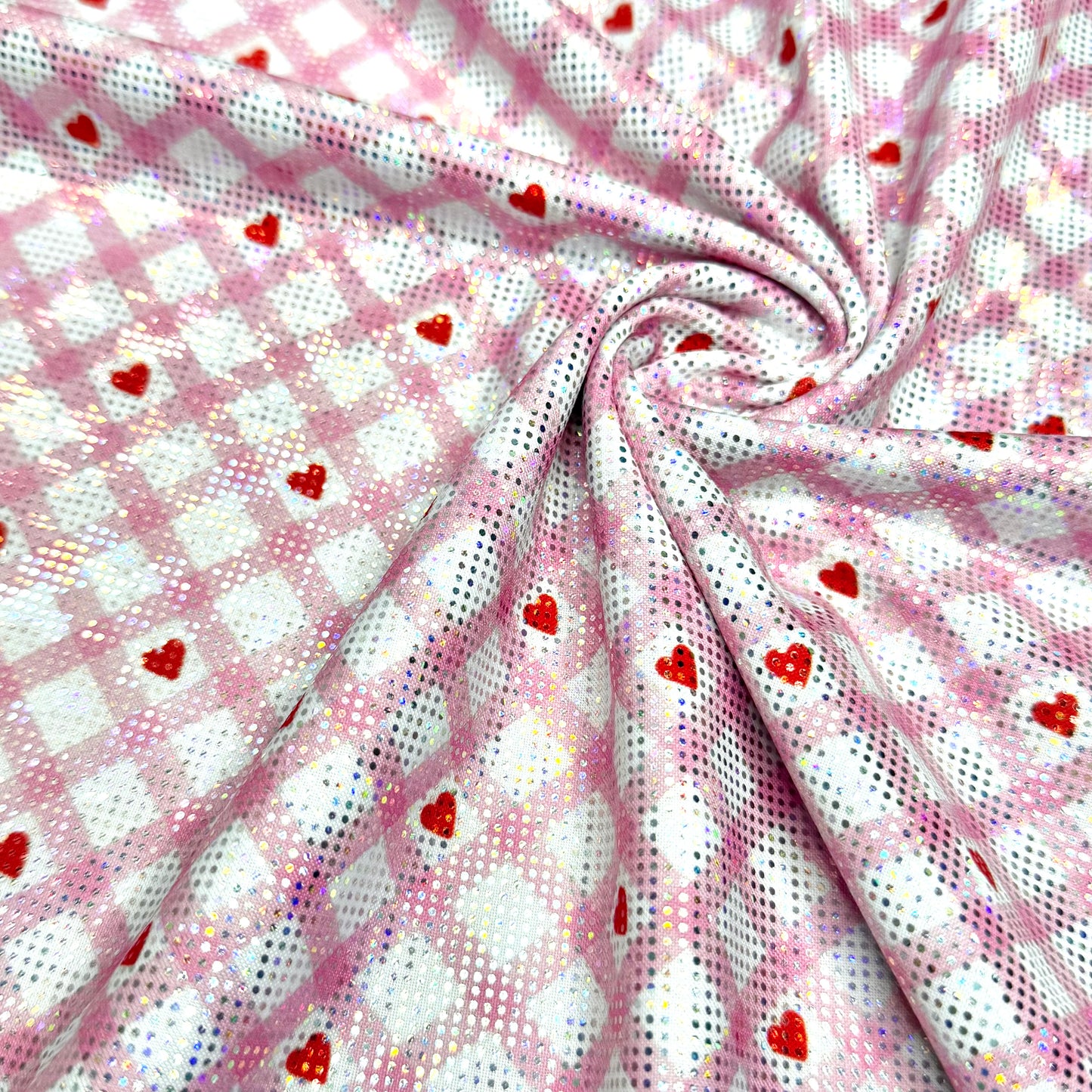 Heart Plaid | 3x3 Scaling | Printed Shattered Holographic | Ready To Ship