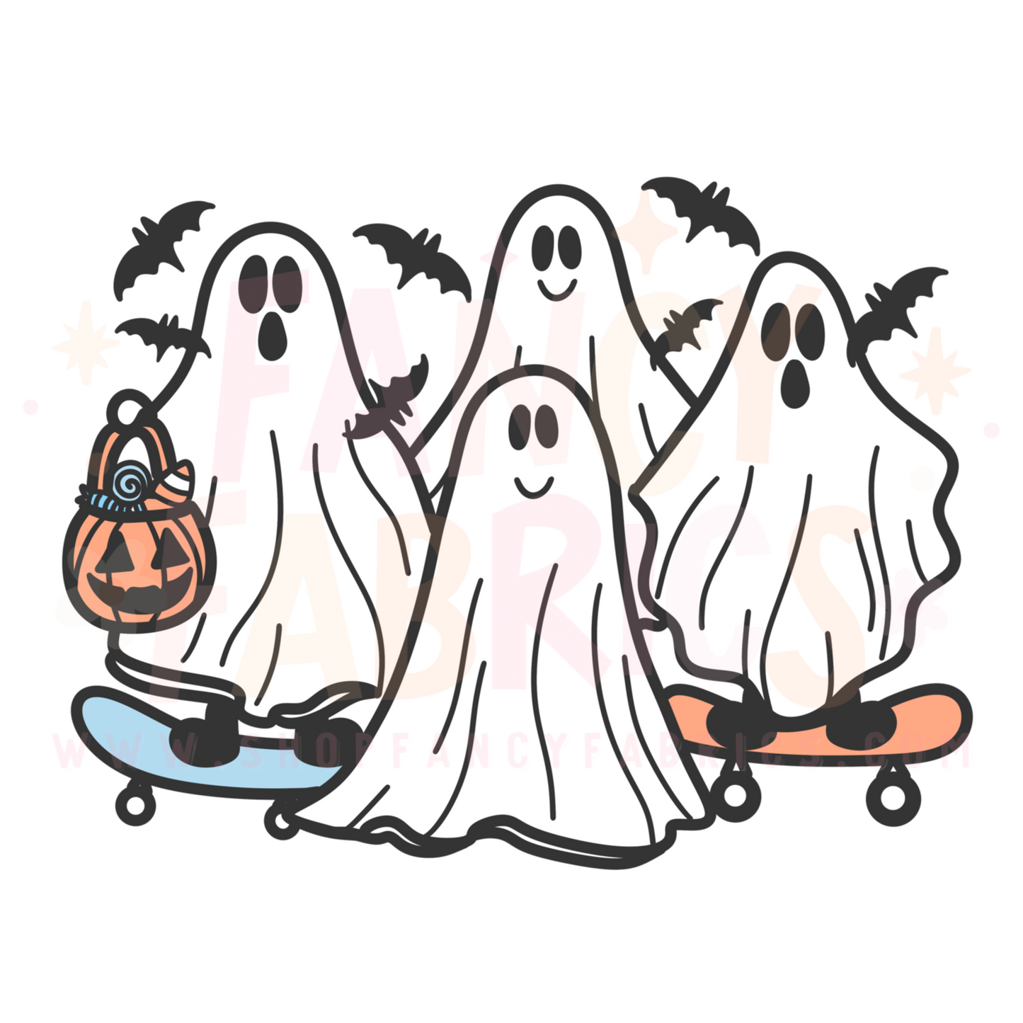 Skating Ghosts | Child Size | DTF Transfer