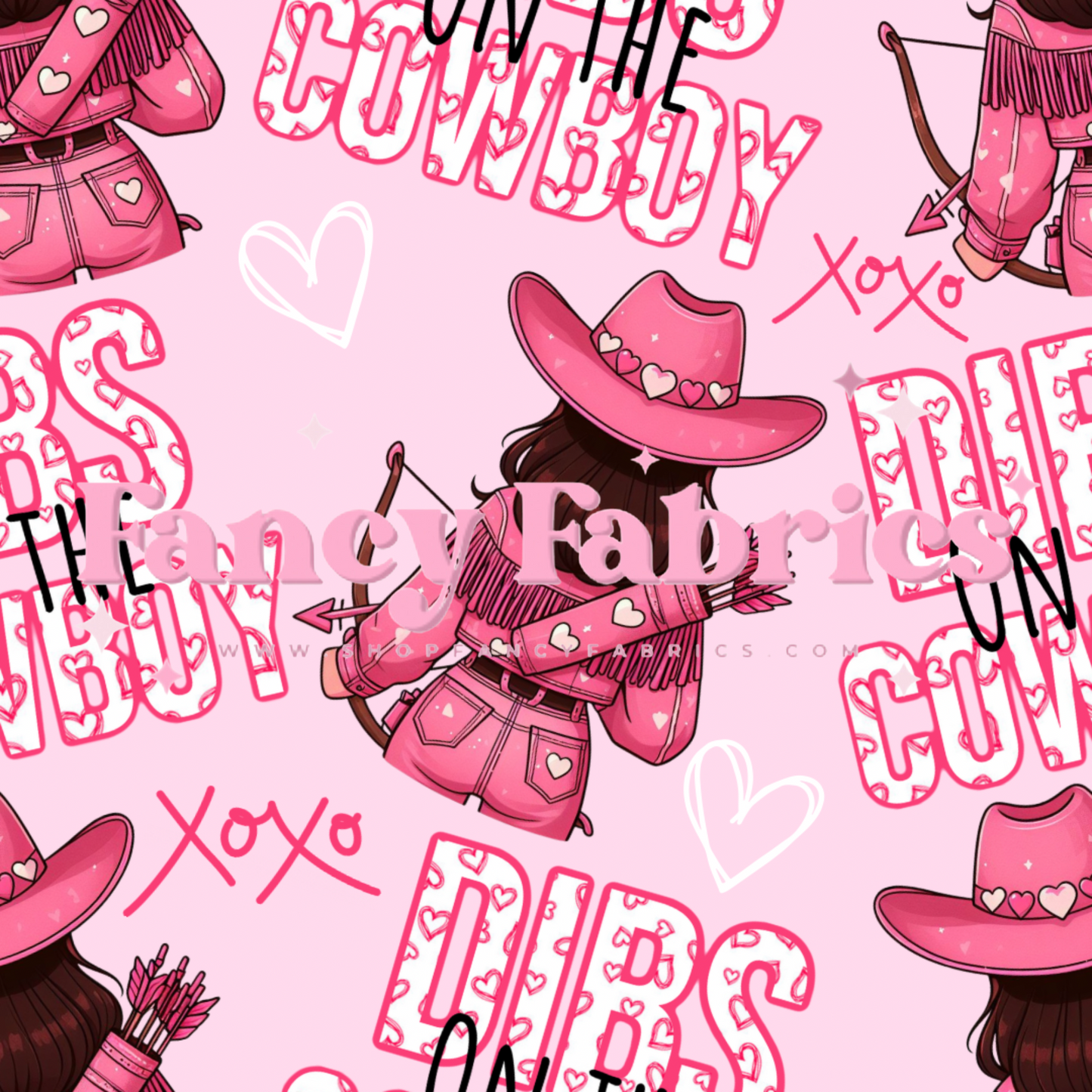 Dibs On The Cowboy (Pink) | PREORDER | By The Yard