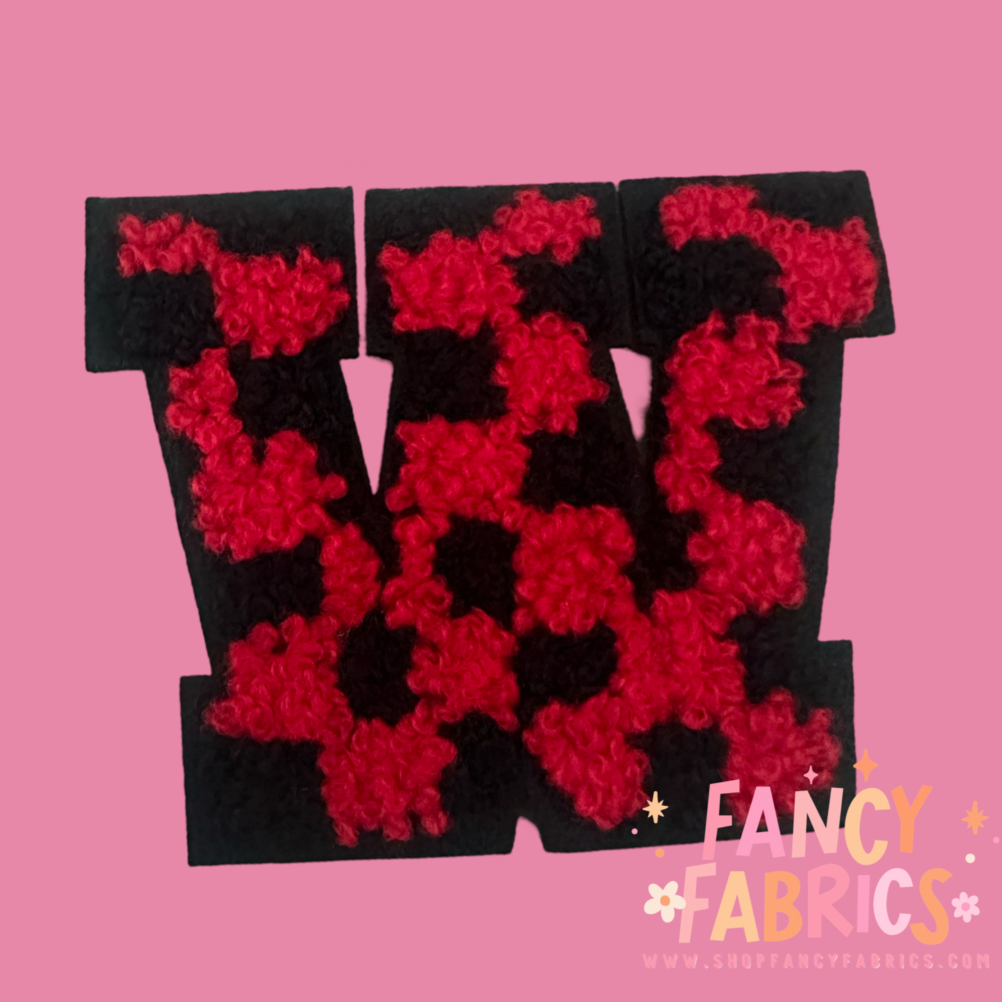 Letter W (Checkers) | Iron On Patch