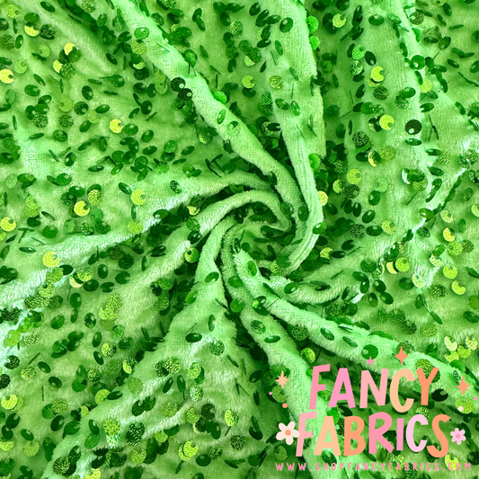 Grinchy | Stretch Sequin Velvet | Ready To Ship