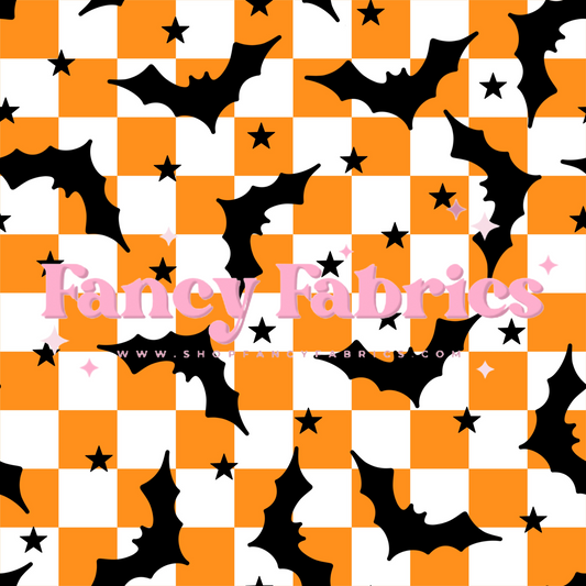 Orange Checker Bats | PREORDER | By The Yard