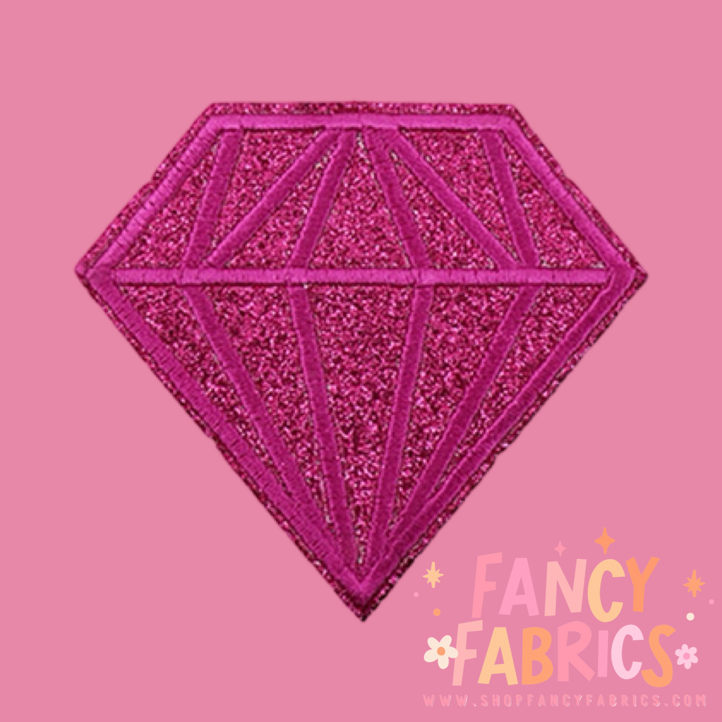 Dark Pink Diamond | Iron On Patch