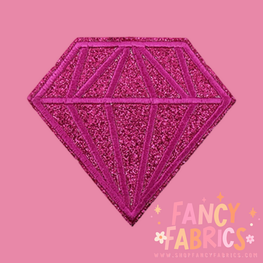 Dark Pink Diamond | Iron On Patch