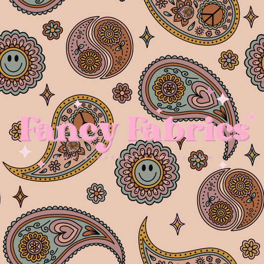 Lauren Liza Designs | Retro Paisley (Cream) | PREORDER | By The Yard