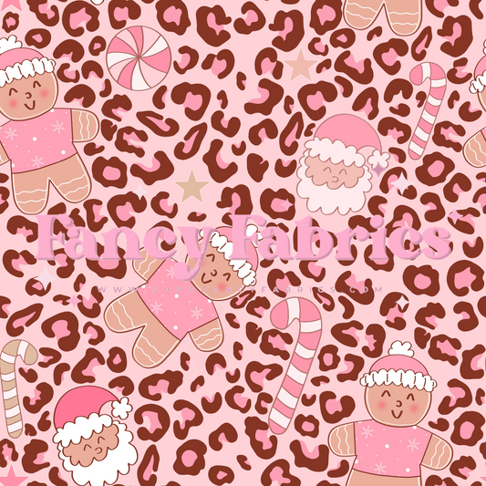 Pink Leopard Christmas | PREORDER | By The Yard