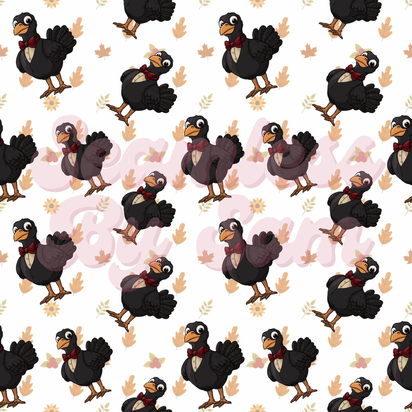 Fancy Turkeys | Seamless File | Digital Download