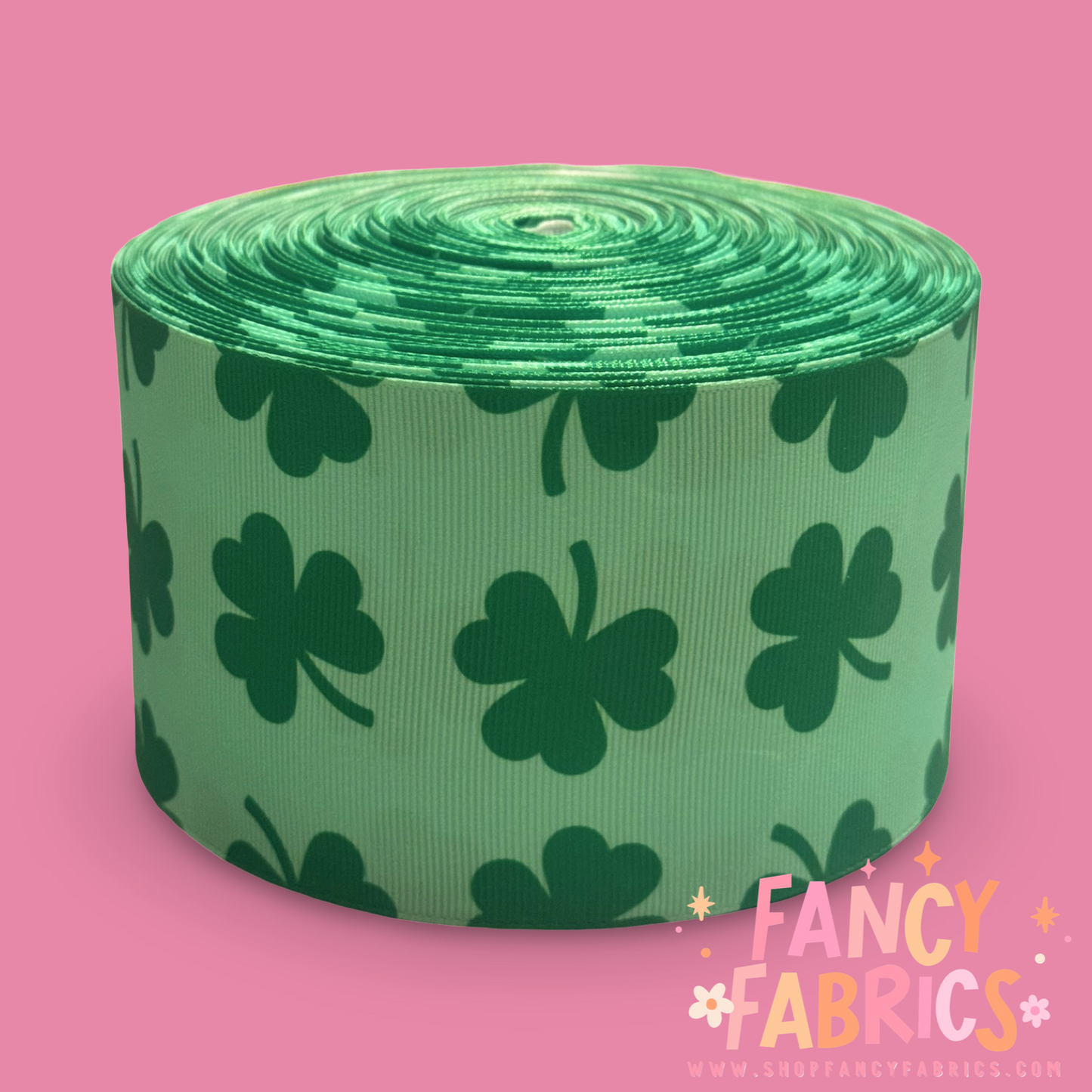 Green Clovers | 3" Single Sided | Printed Ribbon | Ready To Ship