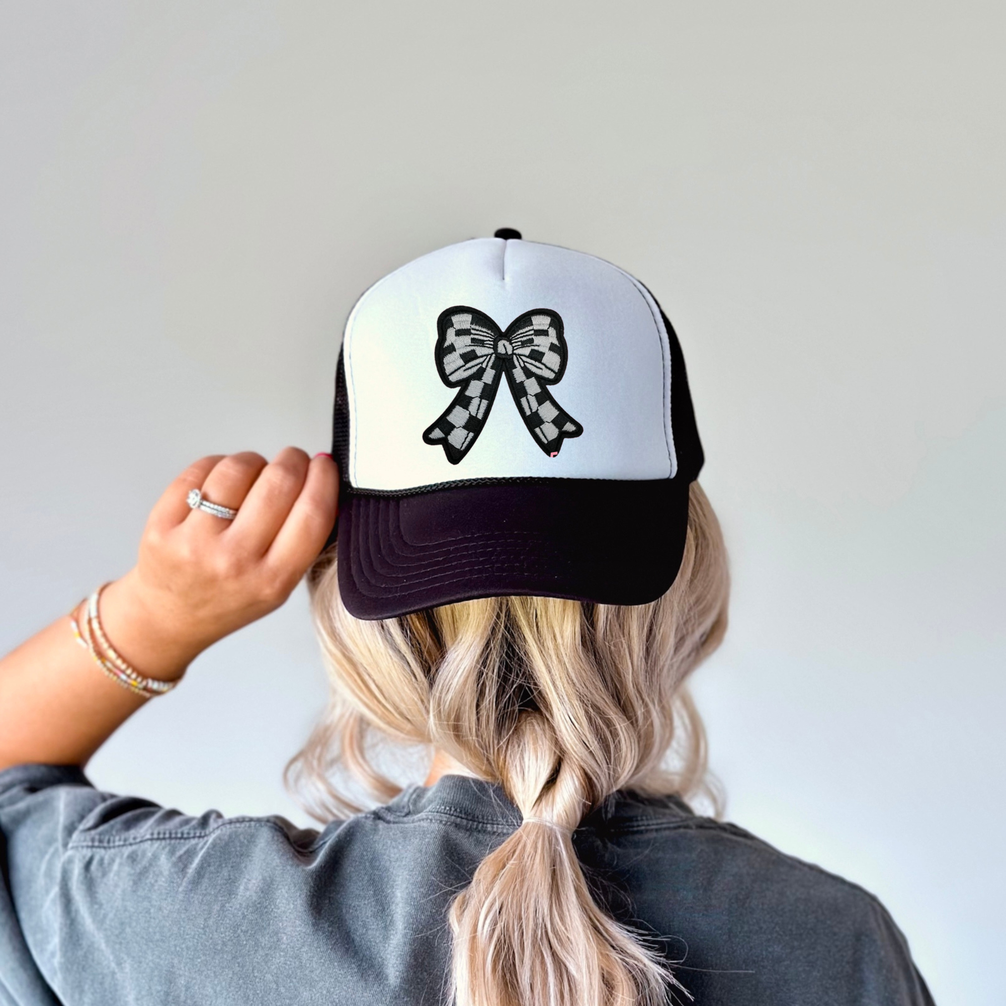 Checkered Bow | Iron On Patch