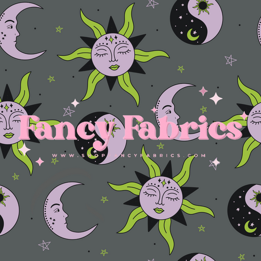 Lauren Liza Designs | Green Purple Celestial | PREORDER | By The Yard