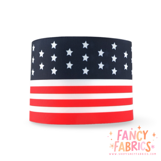 American Flag | 3" Single Sided | Printed Ribbon | Ready To Ship