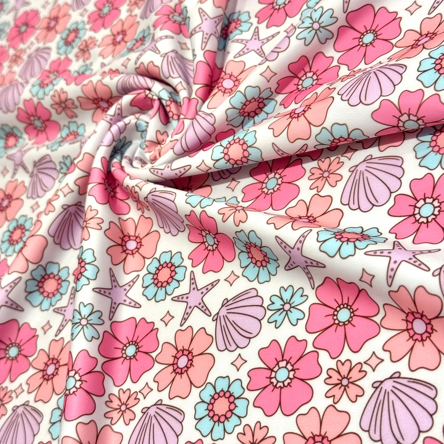 Seashell Floral | Swim | 4x4 Scaling | Ready To Ship