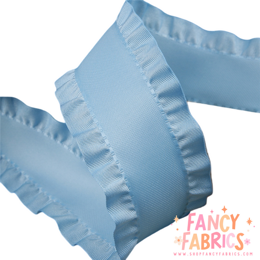 Baby Blue | 1.5" | Ruffle Ribbon | Ready To Ship