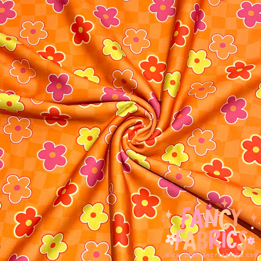 Neon Flowers (Orange) | Swim | 4x4 Scaling | Ready To Ship
