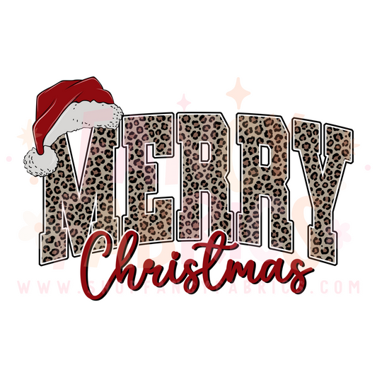 Merry Christmas (Leopard) | Adult Size | DTF Transfer | Ready To Ship