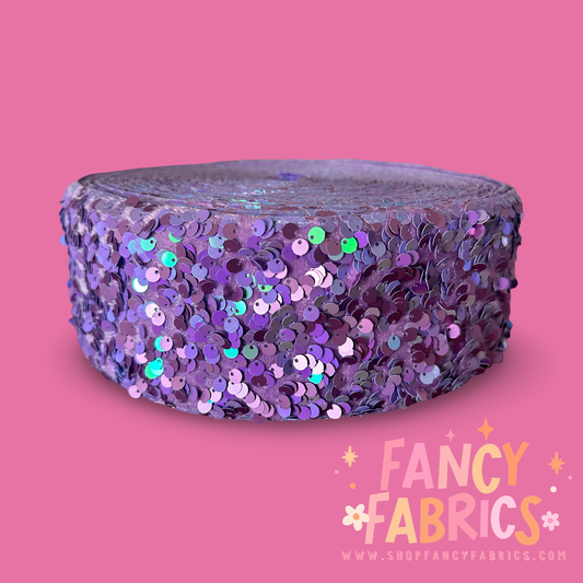Purple Princess | 3" Single Sided | Sequin Velvet Ribbon | Ready To Ship