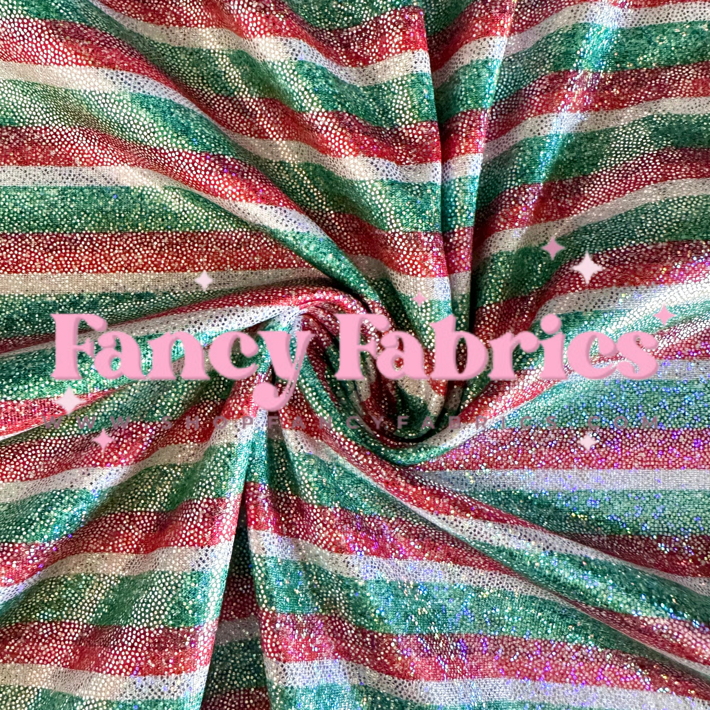 Christmas Stripes | Printed Holographic | Ready To Ship