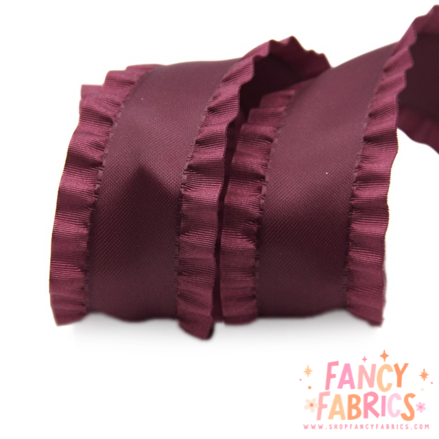 Maroon | 1.5" | Ruffle Ribbon | Ready To Ship