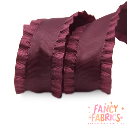 Maroon | 1.5" | Ruffle Ribbon | Ready To Ship