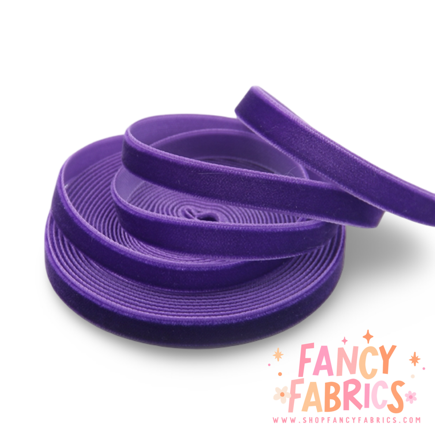 Purple | 3/8" Stretch Velvet | Ribbon | Sold By The Yard