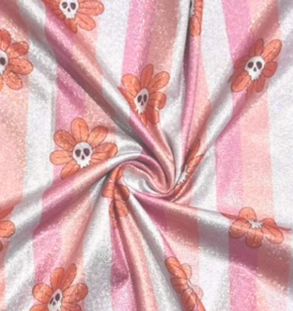 Skull Flowers | 4x4 Scaling | Printed Holographic | Ready To Ship