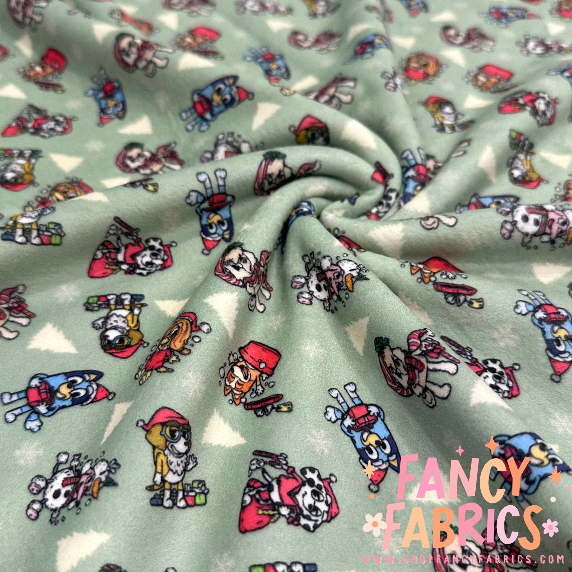 Blue Dog Xmas | Single Sided Minky | Ready To Ship