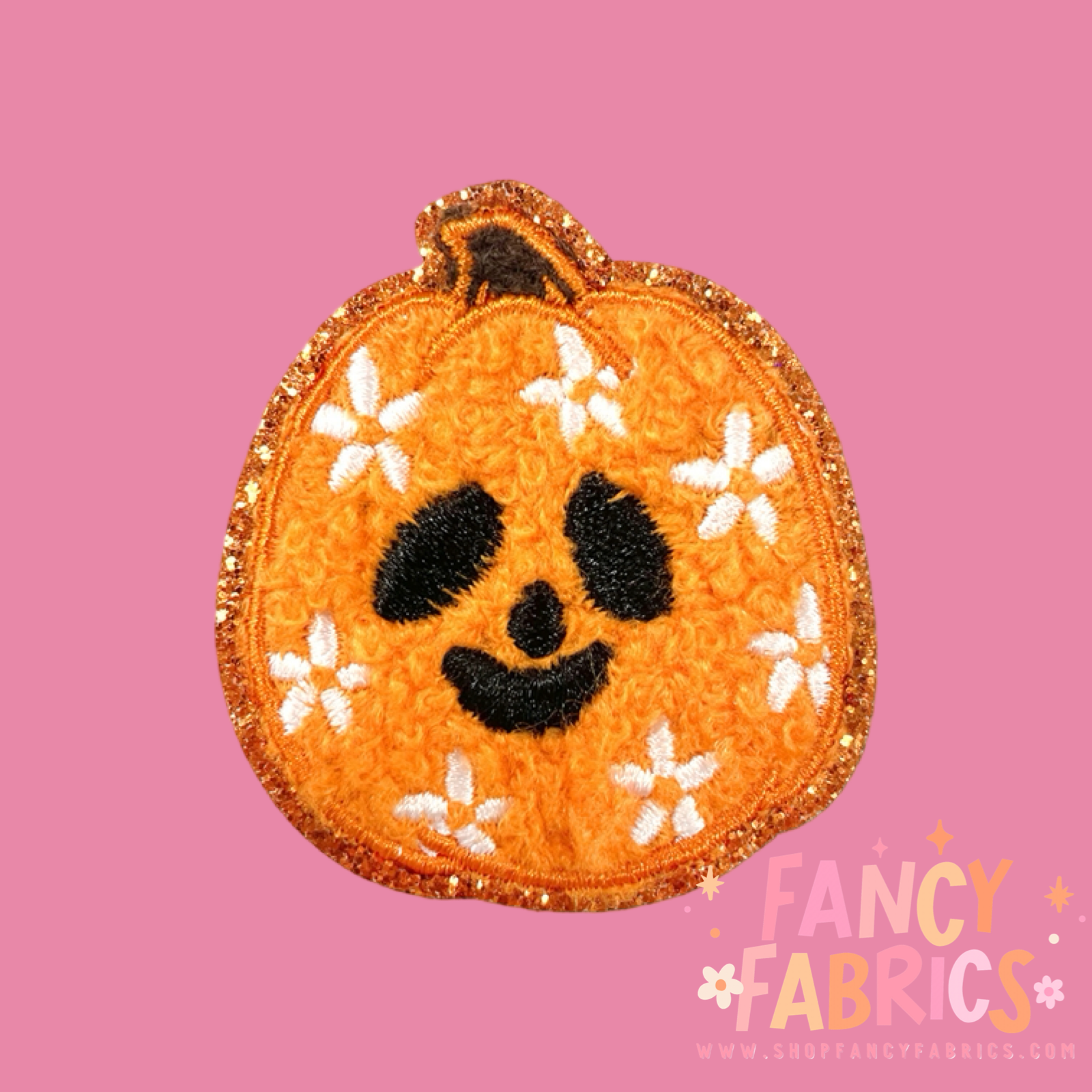 flower pumpkin iron on patch