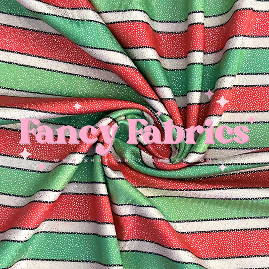 Bright Christmas Stripes | Printed Holographic | Ready To Ship