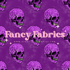 Glitter Skulls (Purple) | PREORDER | By The Yard