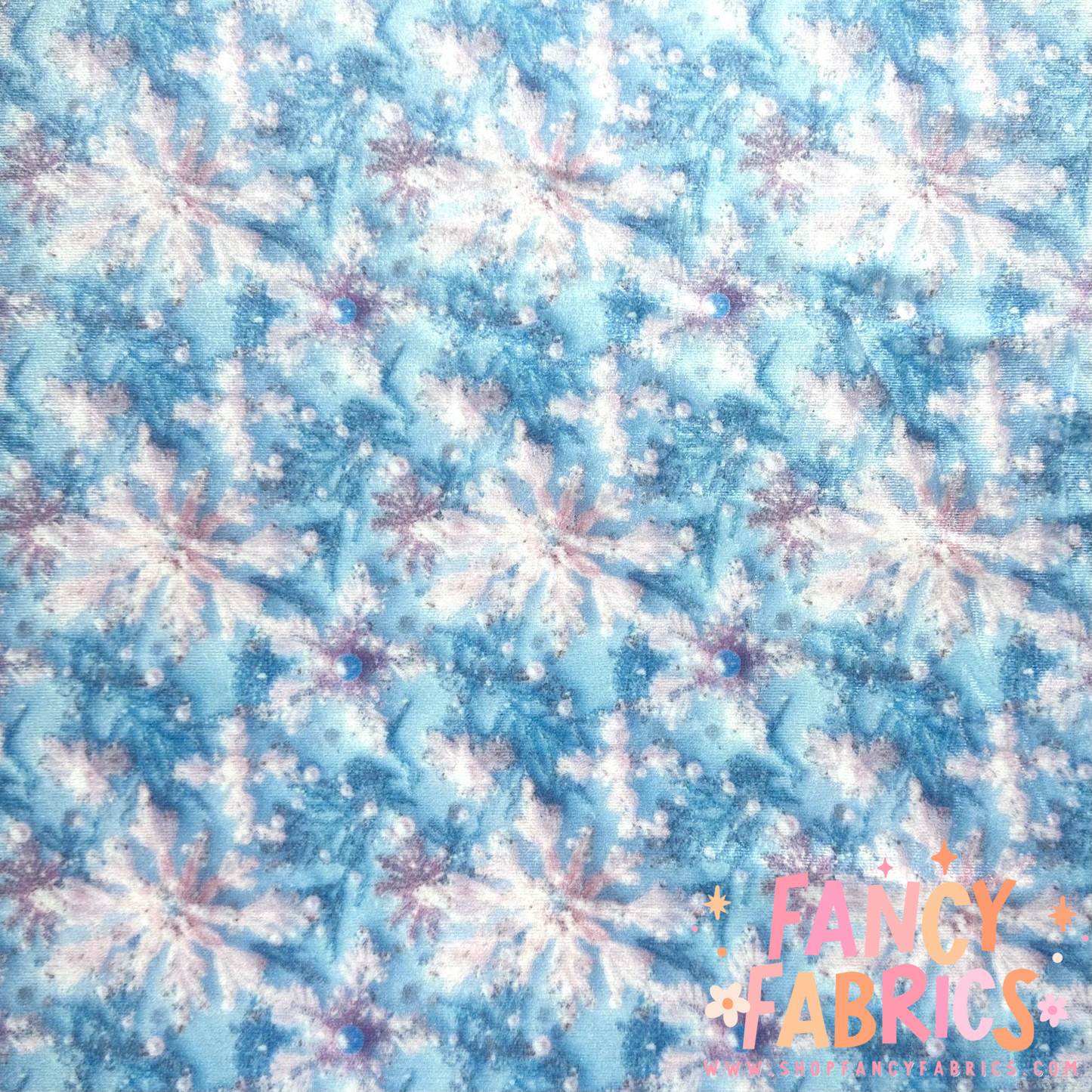 Snowflakes | 4x4 Scaling | Stretch Velvet | Ready To Ship