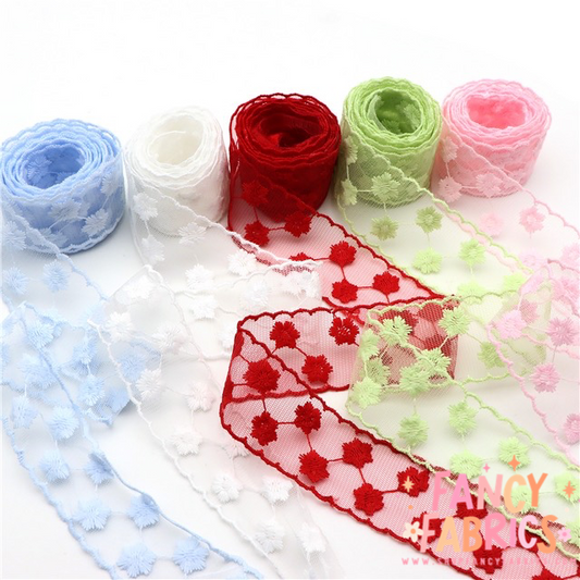 Flower Power | 1.5" Mesh Ribbon | Ready To Ship