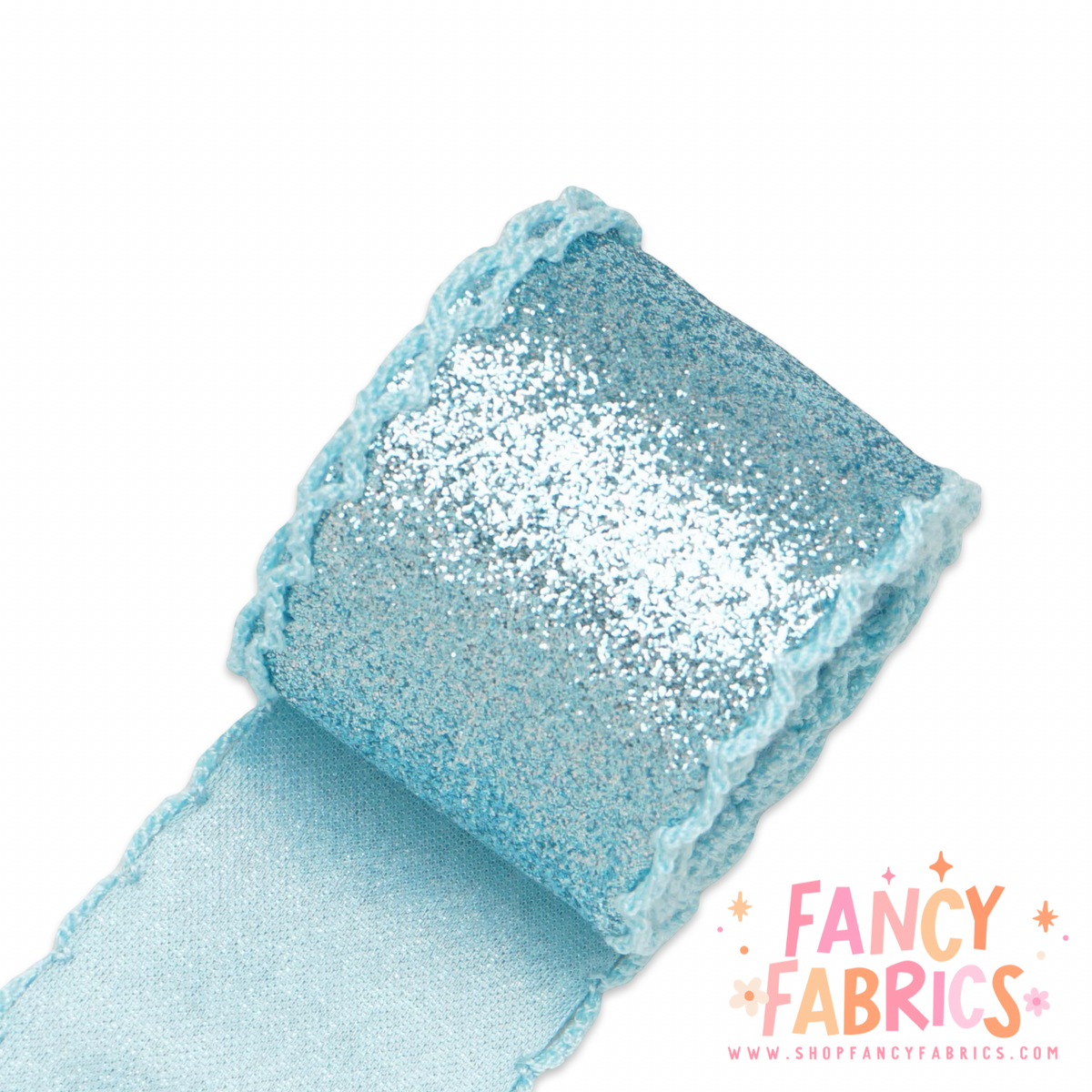 Blue | 2.25" Single Sided | Glitter Moonstitch Ribbon | Ready To Ship