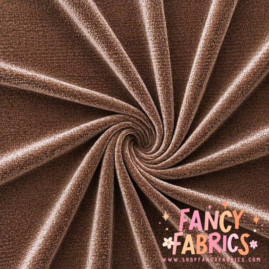 Cocoa | Solid Stretch Velvet | Ready To Ship