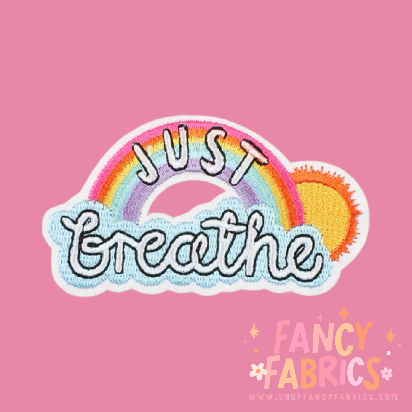 Just Breathe Rainbow and Sunshine Iron on Patch