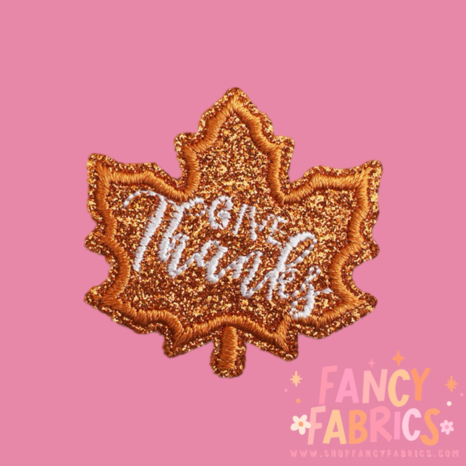 give thanks leaf iron on patch 