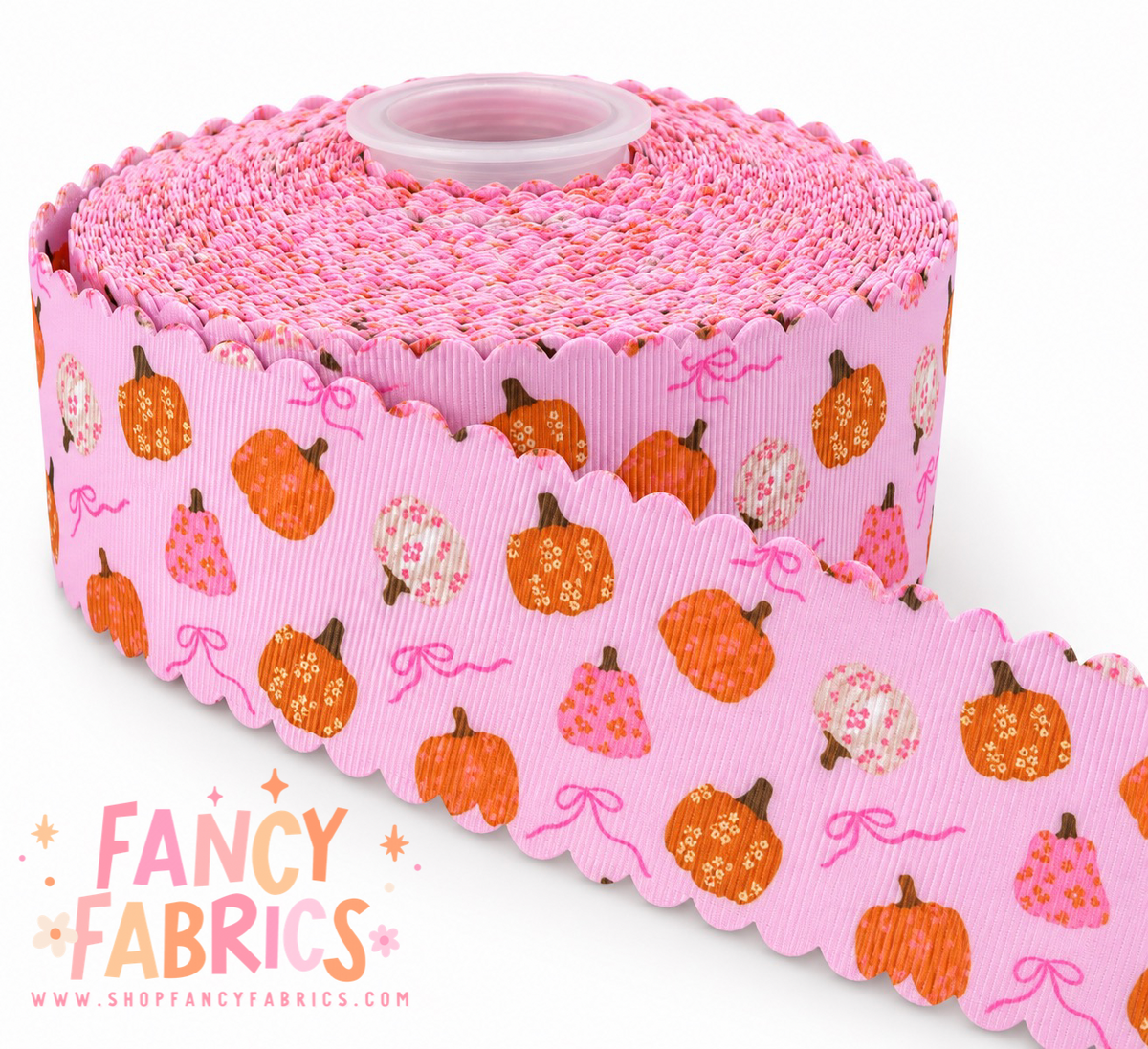 Pumpkin Bows | 2" Single Sided | Scalloped Grosgrain Ribbon | Ready To Ship