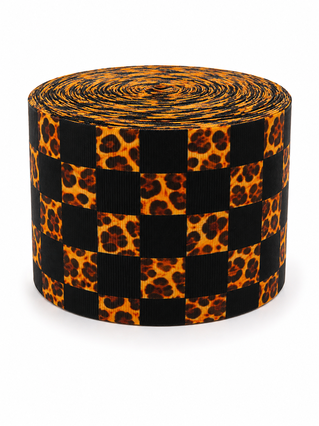 Trippy Leopard Checkers | 3" Single Sided | Printed Ribbon | Ready To Ship