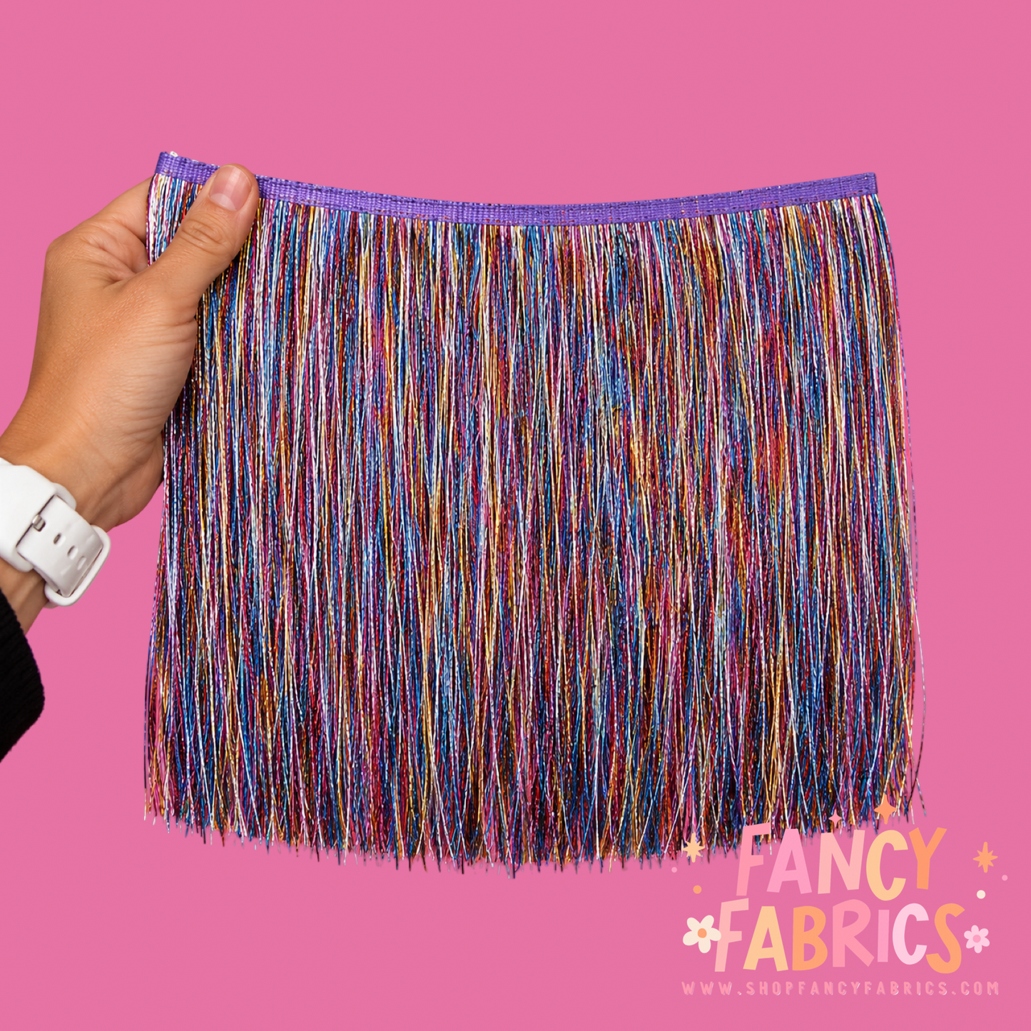 Purple Confetti Tinsel | Fringe | By The Yard