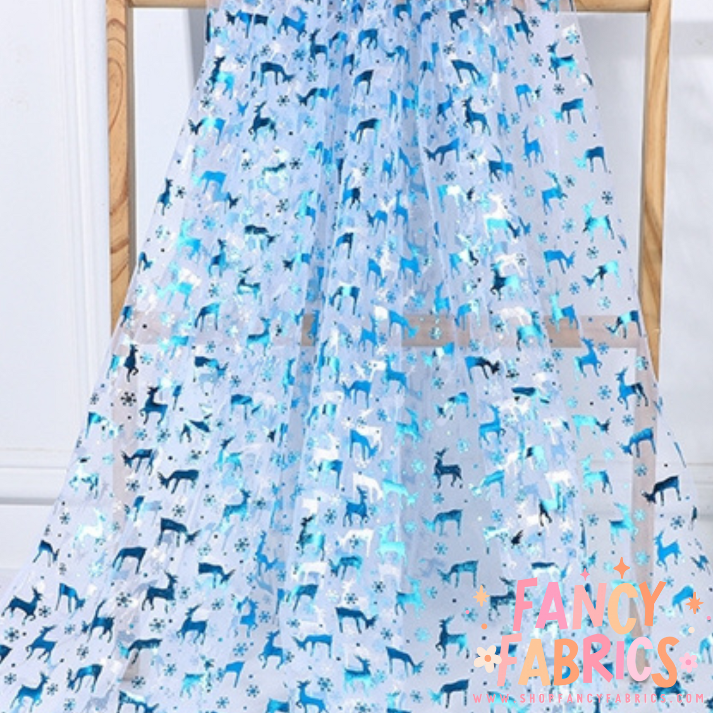 Blue Reindeer | Organza Mesh