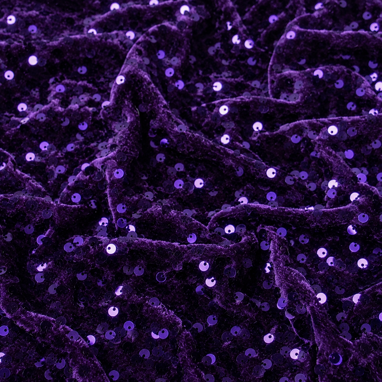 Dark Purple | Stretch Sequin Velvet | Ready To Ship